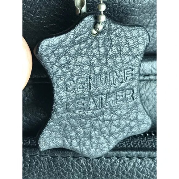 Ili Unisex Black Leather Inner Zip Pockets Top Handle Briefcase Document Case - Picture 12 of 12